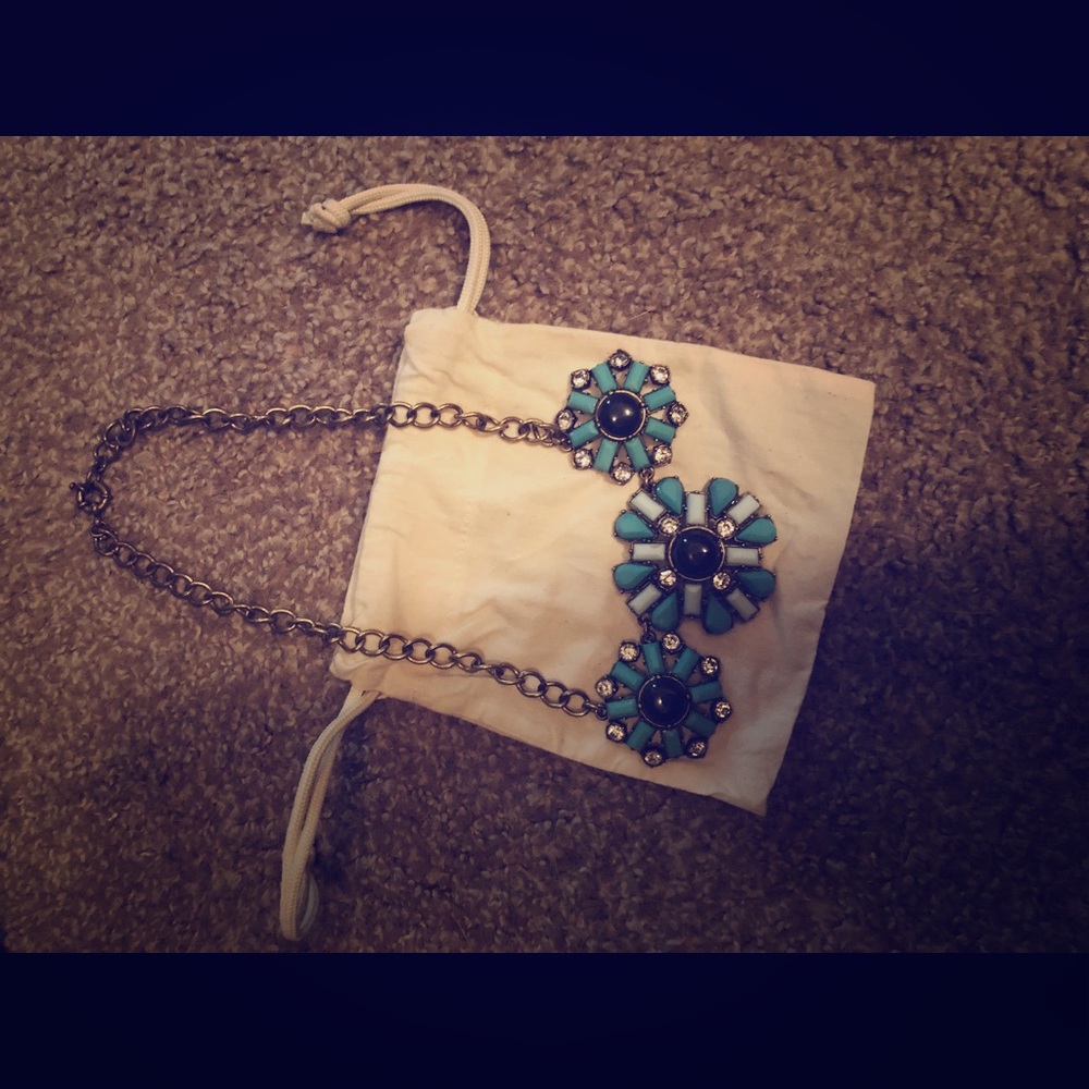 J Crew Navy and Turquoise Necklace